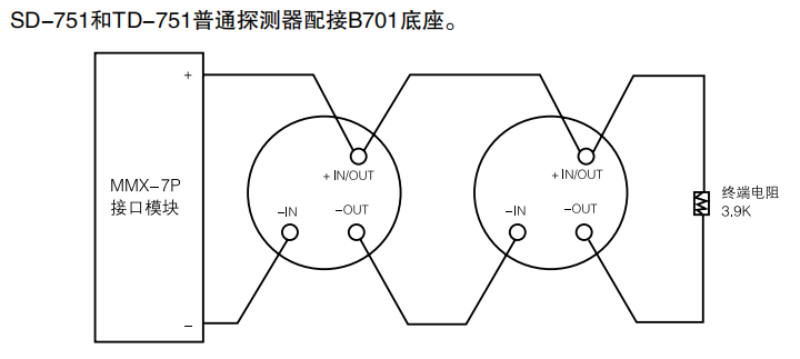 JTW-BCD-TD751普通非编址感温云南探测器接线图